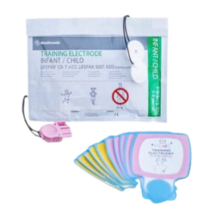 LIFEPAK CRT training elektroden kit (5 sets plakkers, kabel, zakje)