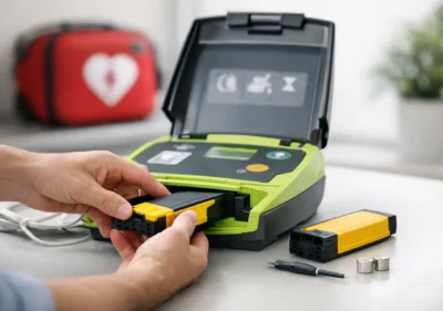 AED batterij vervangen stappen uitgelegd