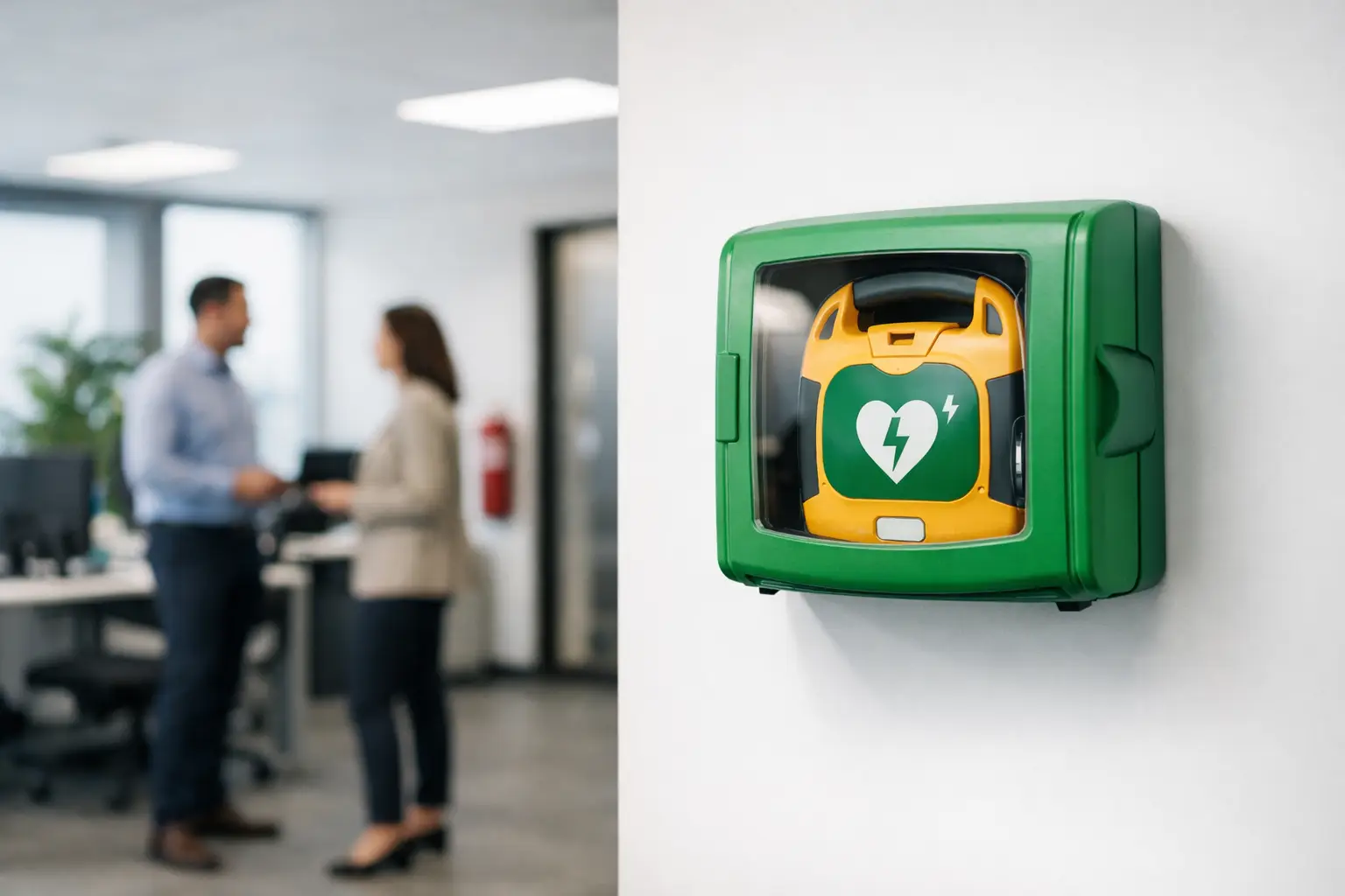 AED plaatsing op kantoor: waar hangt hij goed?